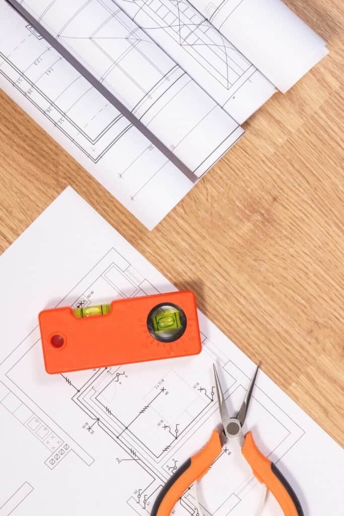 Detailed blueprint for home renovation and construction projects.
